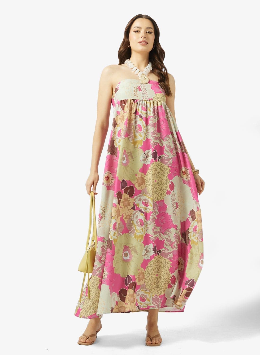 Bandeau Floral Print Resort Dress
