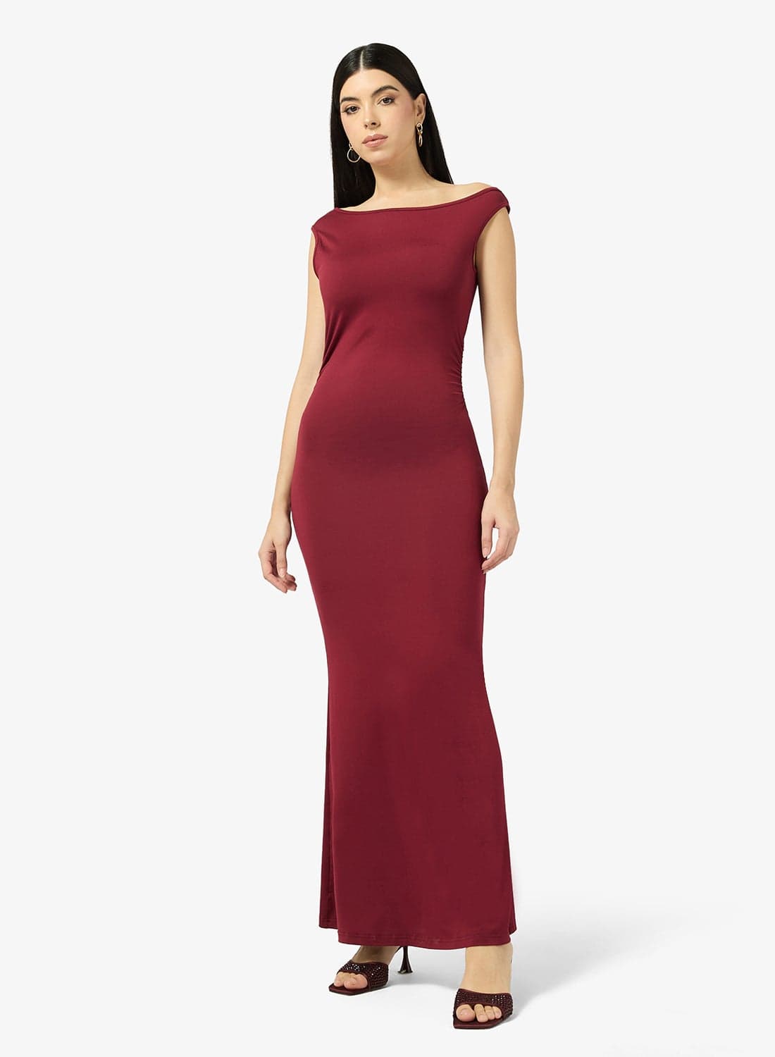 Aysmmetric Neck Bodycon Dress