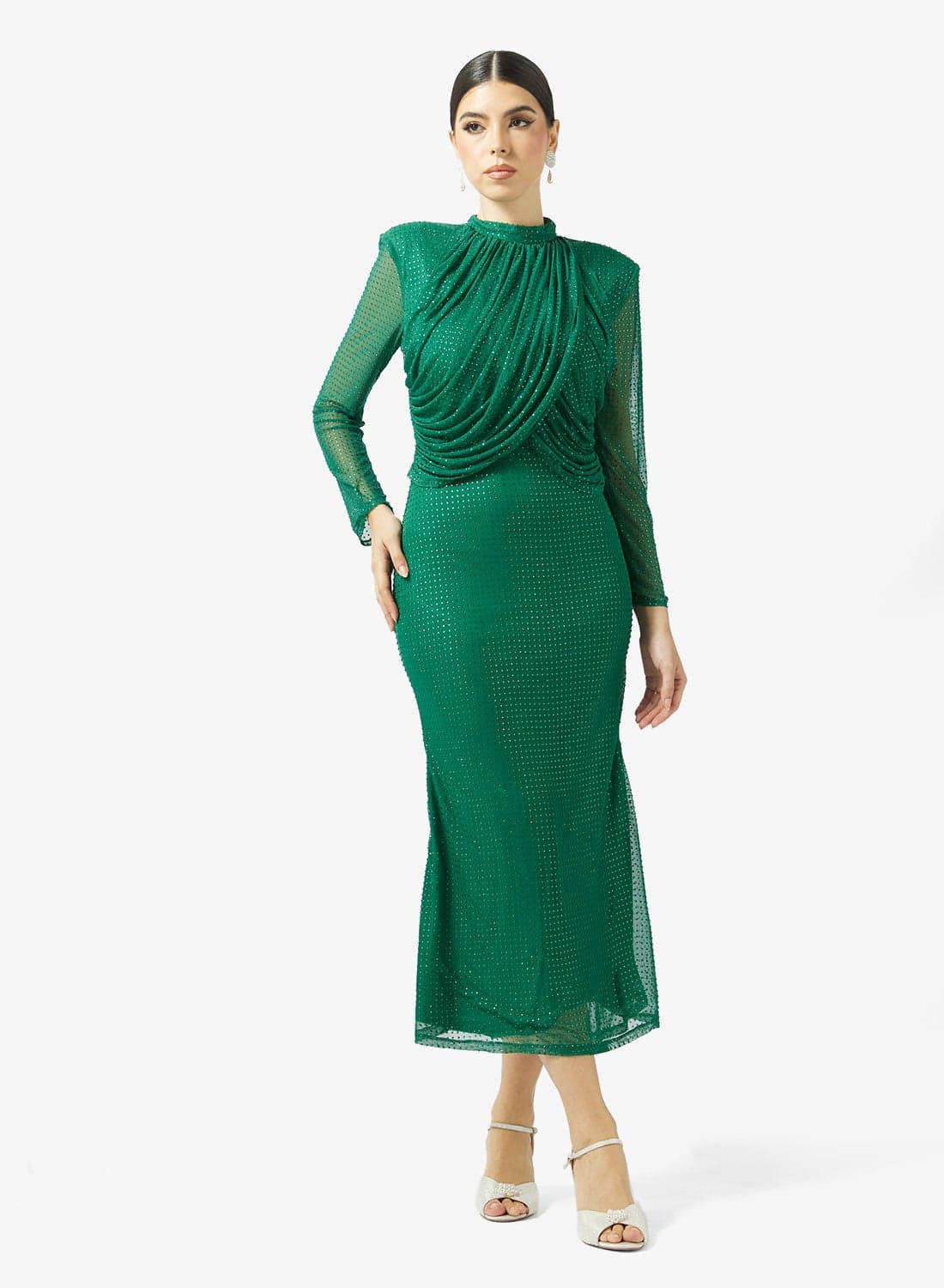 Embellished Hot Fix Midi Dress