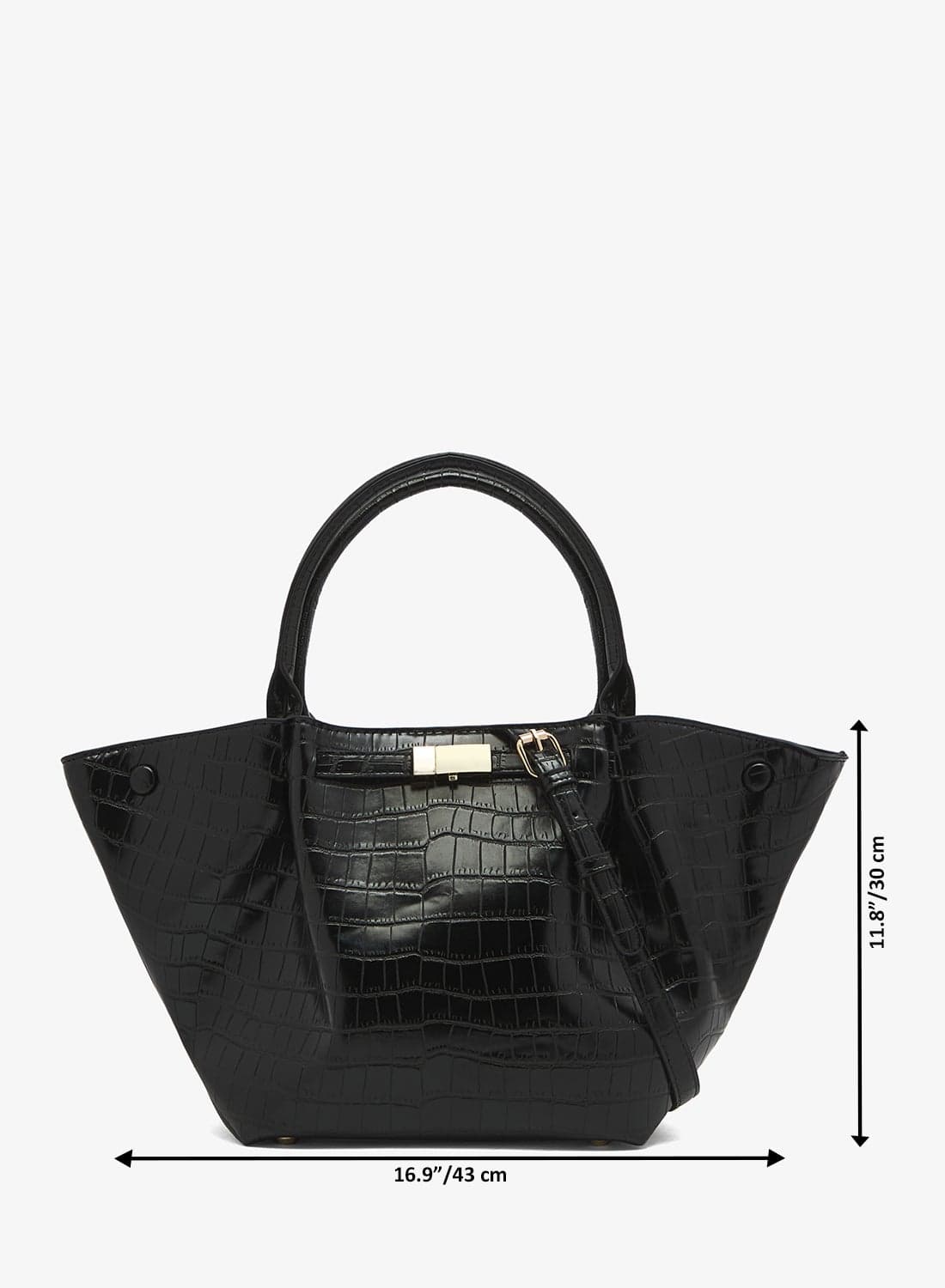 Croc Print Top Handle Tote Bag