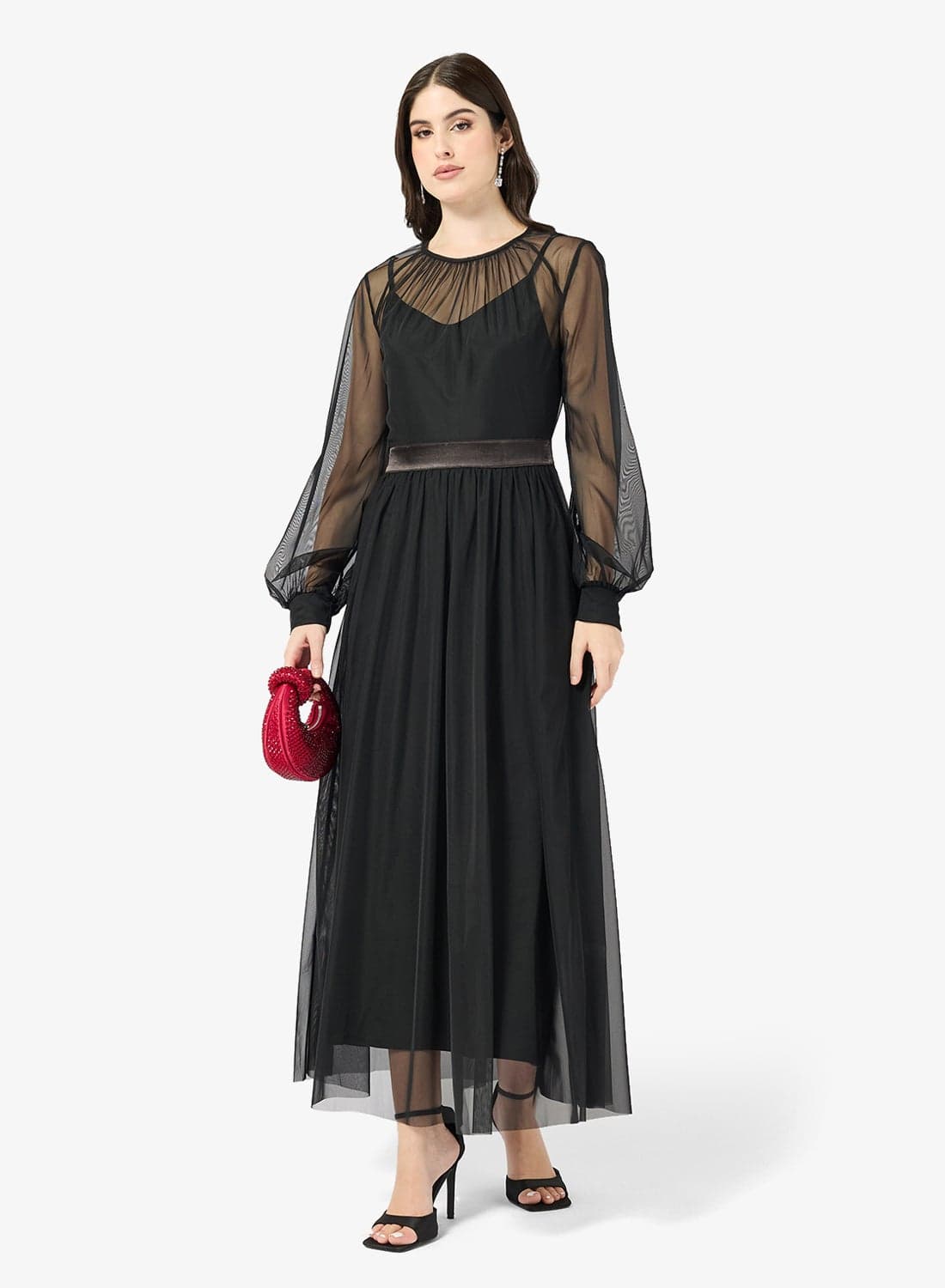 A-line Dress With Sheet Sleeves