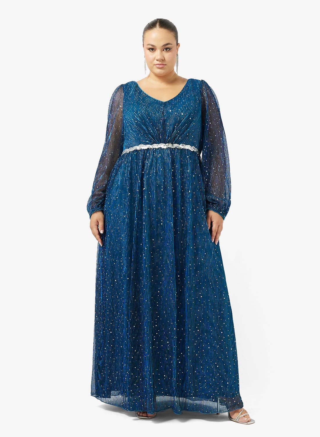 Plus Size Shimmer A-line Dress