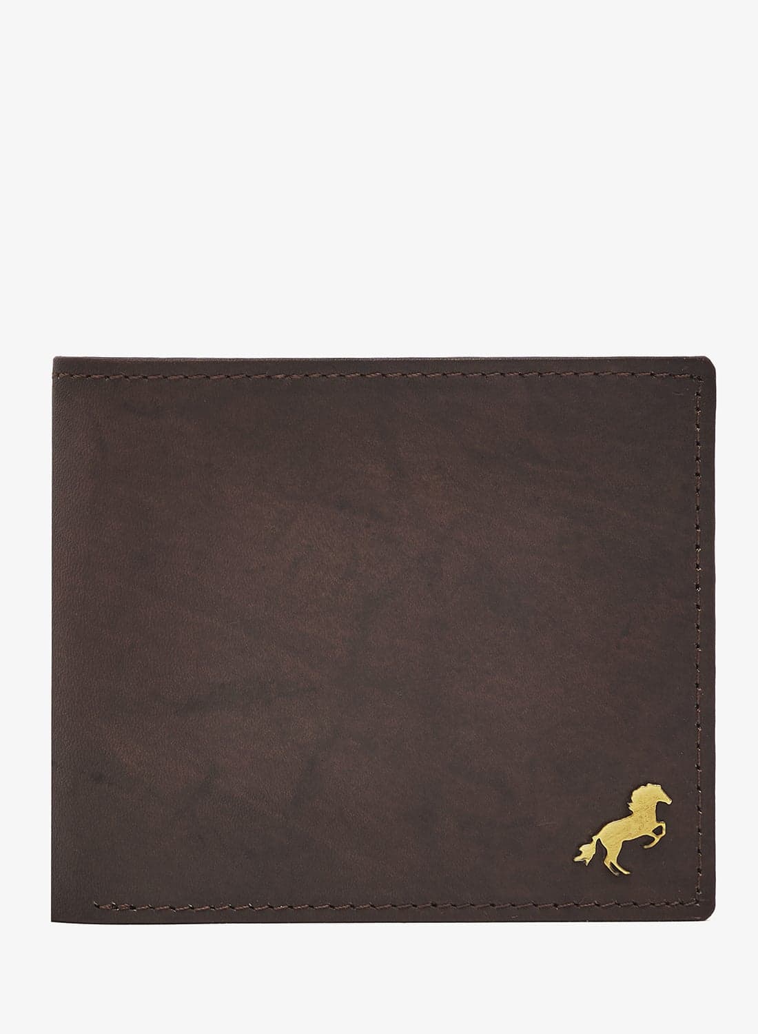 Genuine Leather Horse Logo Bi Fold Wallet