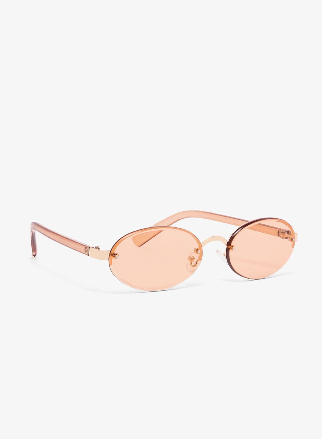 Oval Polarized Sunglasses With Gold Accent