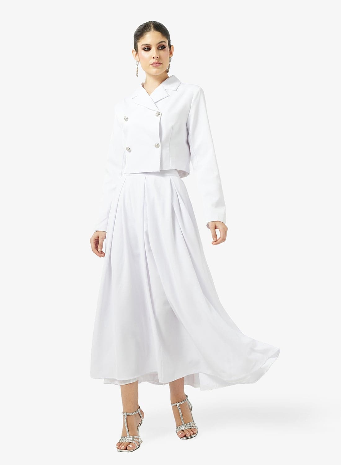 Blazer With A-line Skirt Set