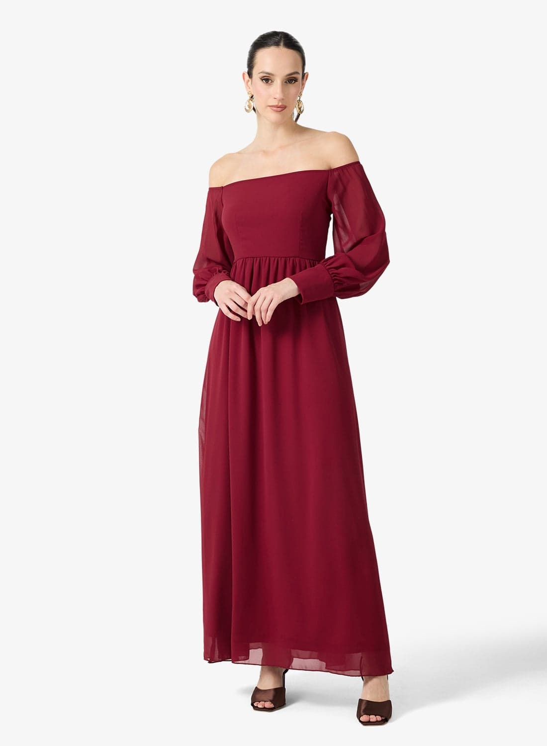 Off Shoulder A-line Dress