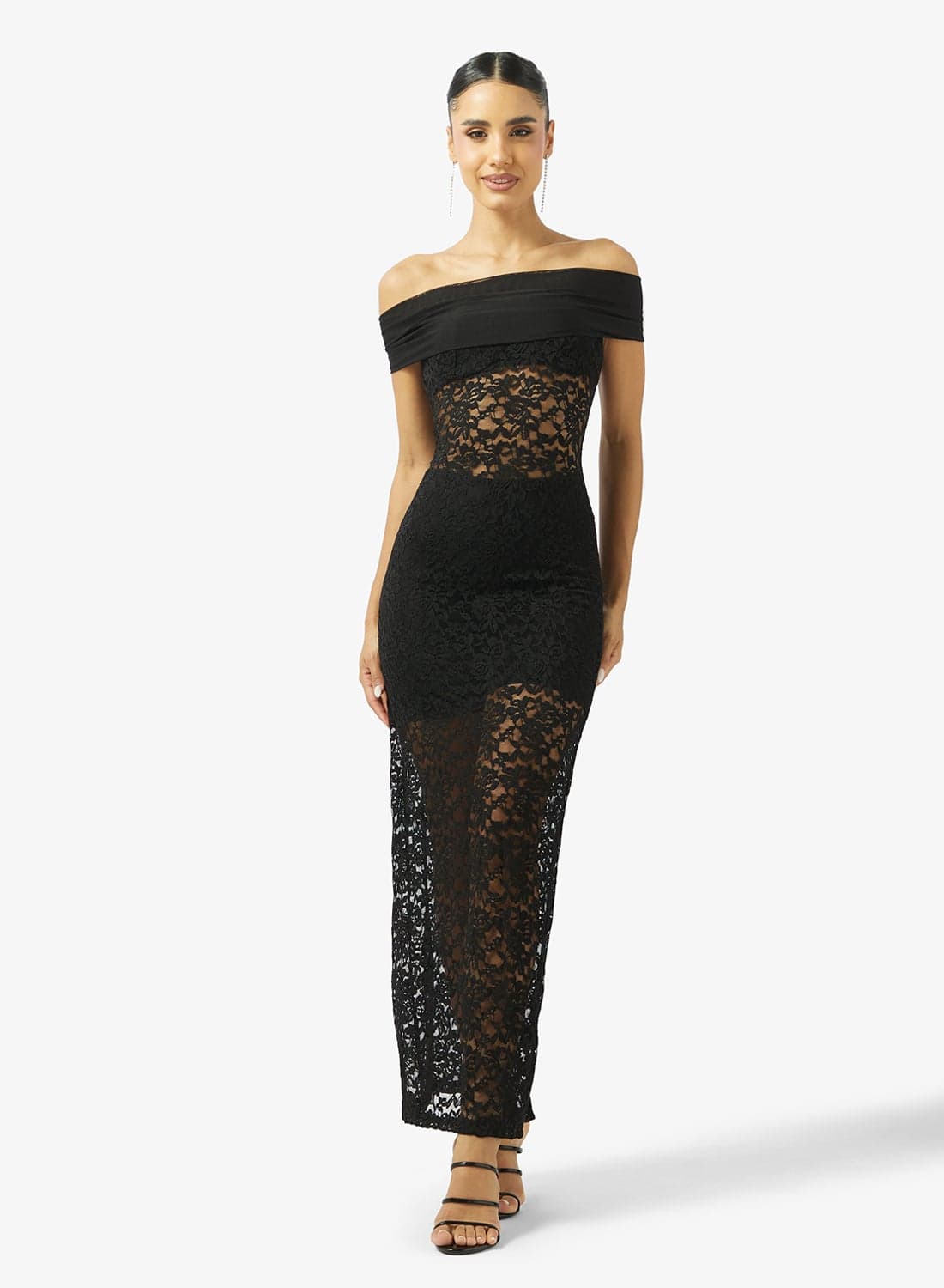 Off Shoulder Lace A Line Dress
