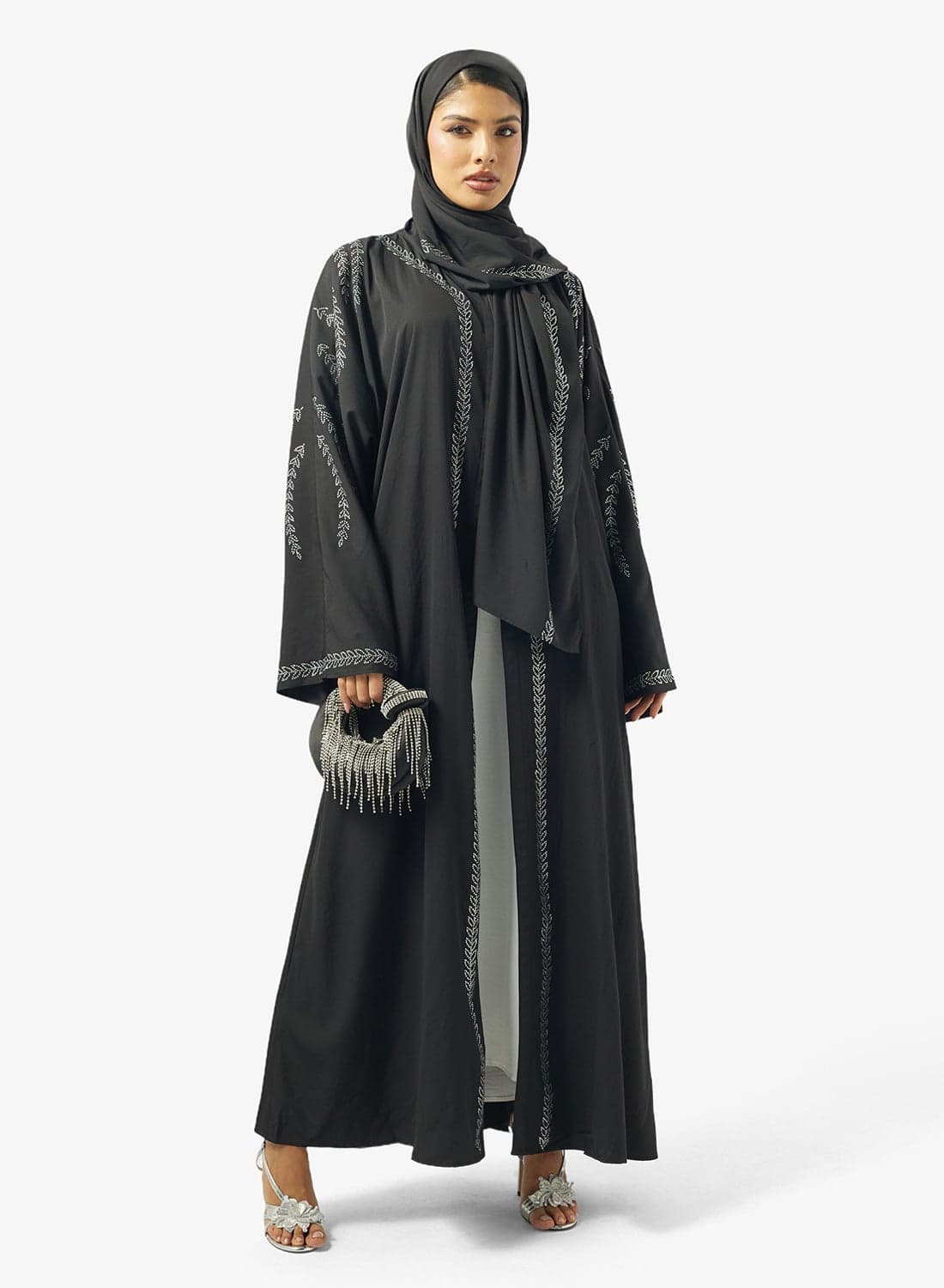 Embellished Abaya With Sheila