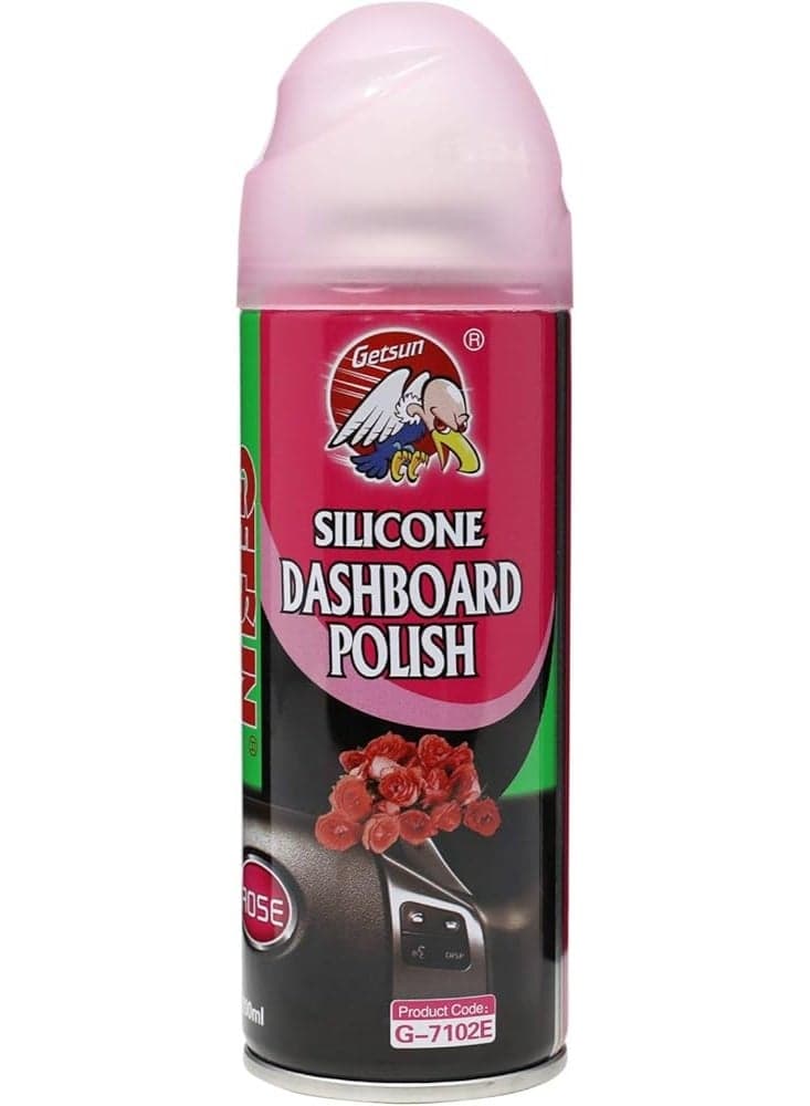 Silicone Dashboard Polish Spray Rose Fragrance 200ml – Interior Shine & Plastic Protectant for Car Dashboard