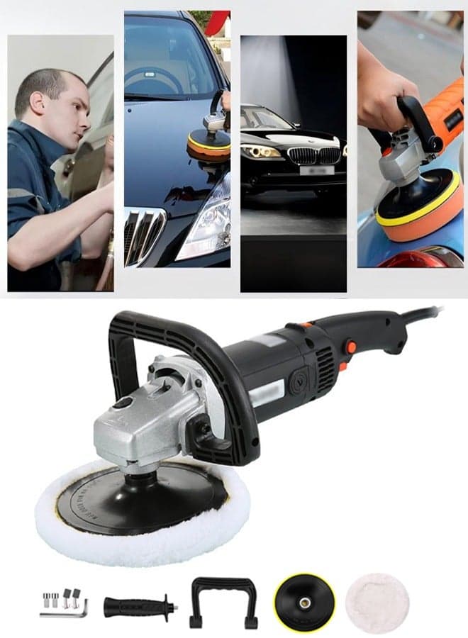 Buffer Polisher,Powerful Waxer,Car Wax Buffer Machine,Rotary Polisher,Low Noise,8 Variable Speed,Equipped with Safety Axle Lock,for Car Waxing and Polishing Care,500-3000r/min,1400W