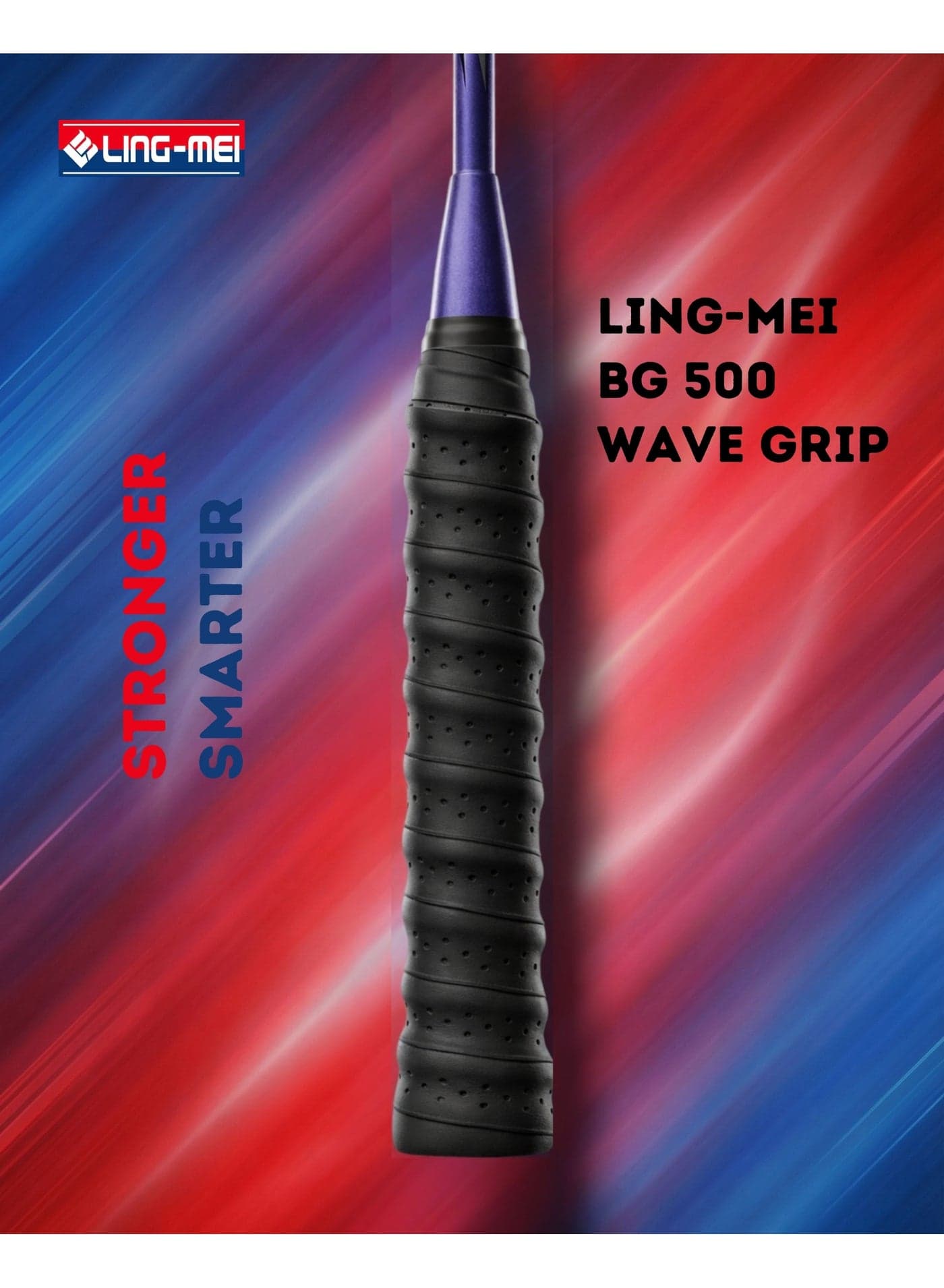 LING-MEI BG 500 Black Racket Grip Single Wave – Anti-Slip, Comfortable & Durable Badminton Grip