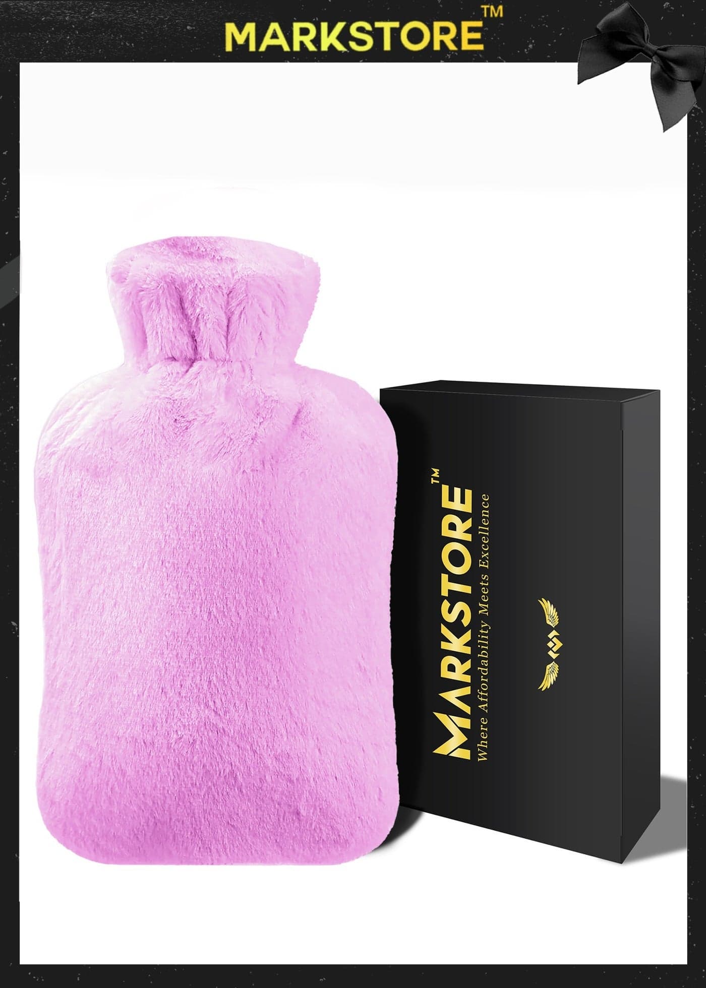 Hot Water Bottle with Soft Cover 2 Liter, Classic Rubber Hot Water Bag for Cramps, Neck, Shoulders Pain Relief, Hot Cold Pack for Hot and Cold Therapy and Feet Warmer