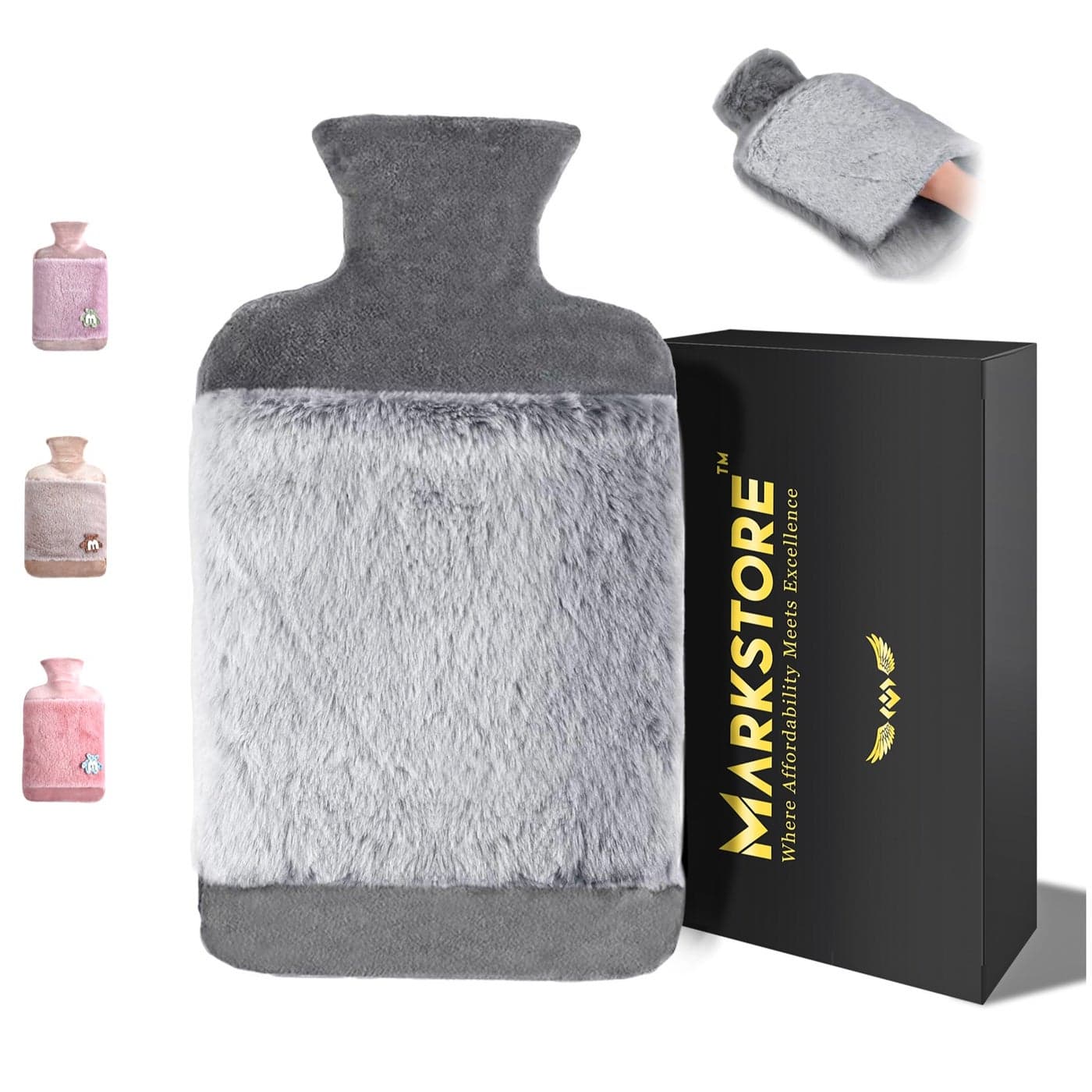 Hot Water Bag, Bottle with Soft Hand Pocket Cover, (2Liter)- For Pain Relief, Neck & Shoulders, Feet Warmer, Menstrual Cramps, Hot & Cold