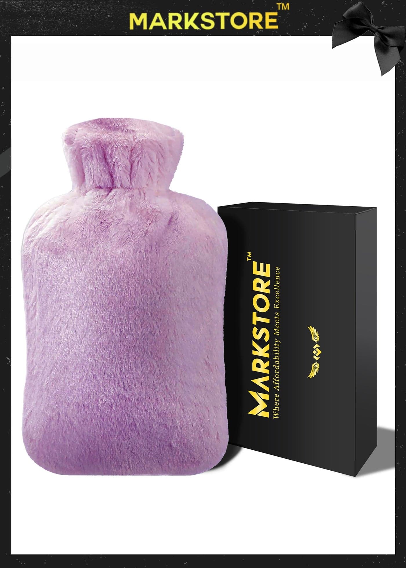Hot Water Bottle with Soft Cover 2 Liter, Classic Rubber Hot Water Bag for Cramps, Neck, Shoulders Pain Relief, Hot Cold Pack for Hot and Cold Therapy and Feet Warmer