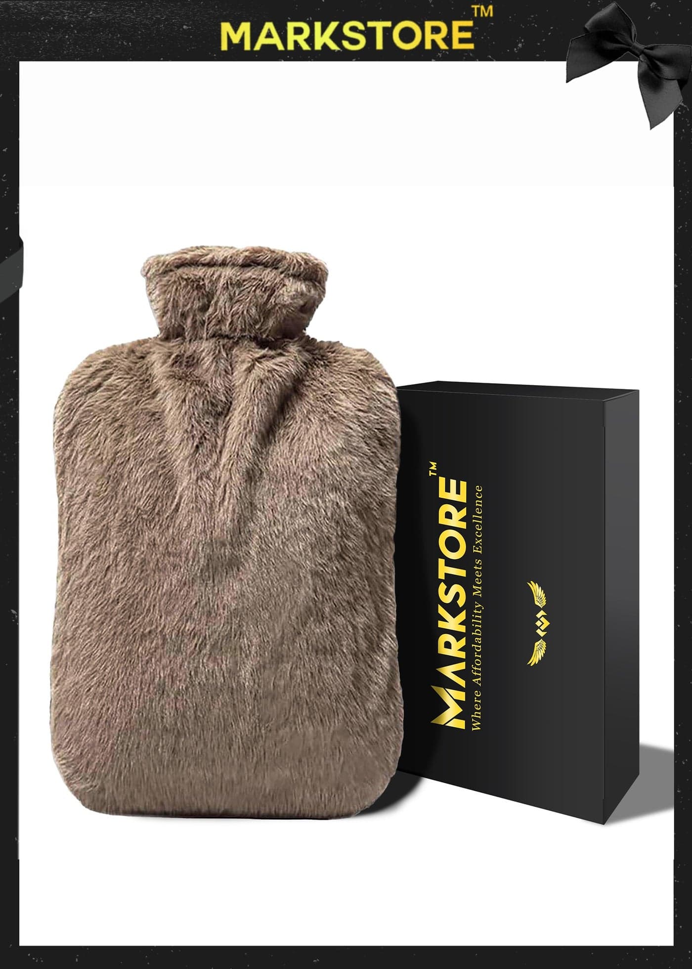 Hot Water Bag with Soft Cover 2 Liter, Classic Rubber Hot Water Bag for Cramps, Neck, Shoulders Pain Relief, Hot Cold Pack for Hot and Cold Therapy and Feet Warmer