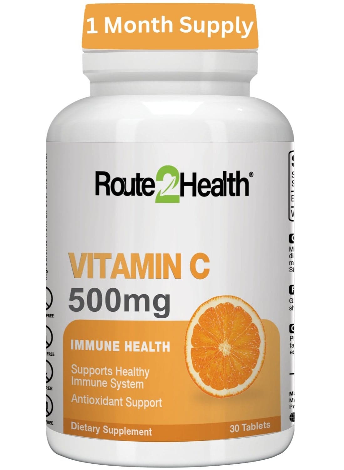 Vitamin C 500 mg Chewable Tablets - 30 Count – Immune Support, Antioxidant Protection, Delicious Orange and Lime Flavor – Ideal for Daily Use, Supports Skin Health and Overall Wellness