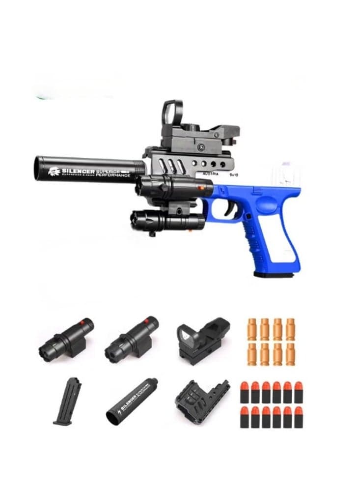 Soft Bullet Toy Guns, Glock Continuous Shell Throwing Soft Gun Toy, Toy Foam Blasting Gun, Shooting Games Machine Gun Toys Pistol Toys for Kids Soft Bullet Gun with Eva Soft Bullet