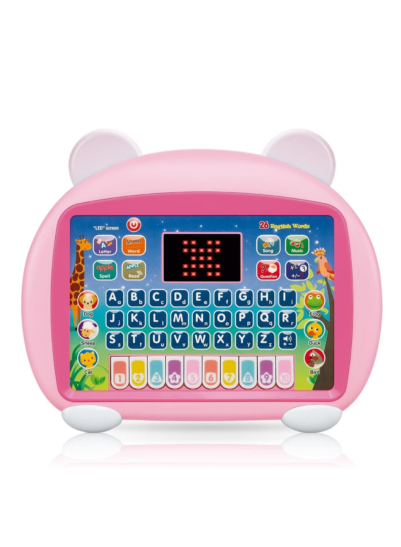 Kids Laptop Computer Toy, Kids Learning Computer English Learner Study Laptop for Early Educational, Fun Learning Machine, Learn Letter, Words, Games, Mathematics, Music, Logic, Memory Tool (Pink)