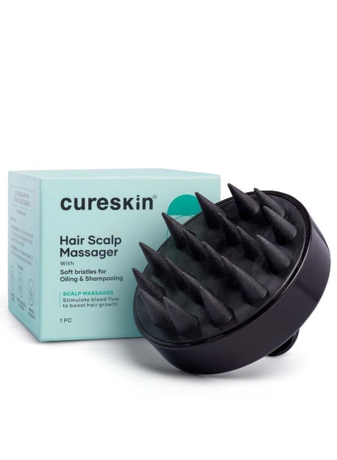 Cureskin Head Massager with Medical-Grade Silicone Bristles | Hair Massager for Hair Growth | Scalp Massager Shampoo Hair Brush, Exfoliating, Oil Massage, Anti-Dandruff
