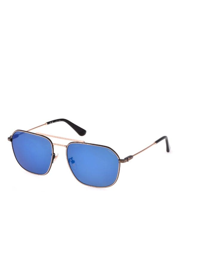 Police Geometric Full-Rim Sunglasses OCTANE 1 SPLF64 Rose gold Frame, smoke/mirror blue Lenses