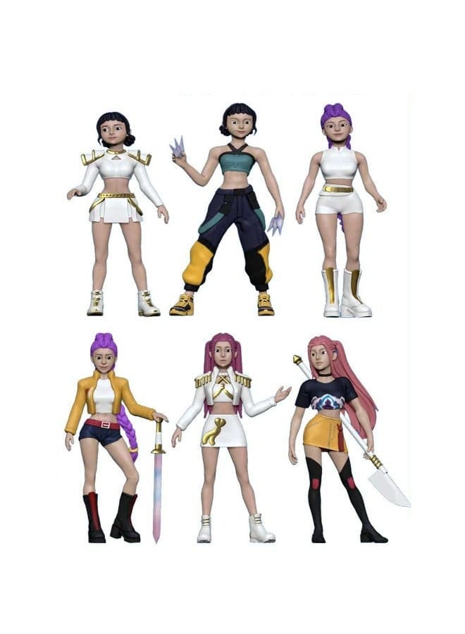 4 Inch Doll Toy Set – Pack of 6 Action Figures with Stylish Outfits and Accessories for Kids, Collectors and Pretend Play Fun