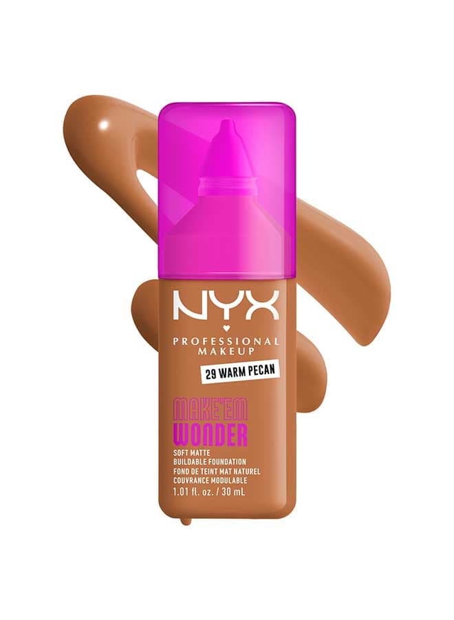 Make 'EM Wonder, 24H Soft Matte Foundation, Undetectable Finish, Warm Pecan