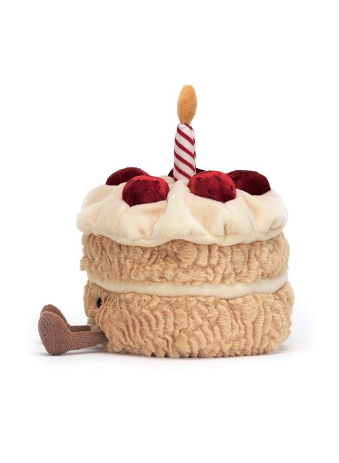 Amuseables Birthday Cake Plush – Soft Stuffed Toy with Cordy Legs, Cute Valentine’s Gift for Kids & Adults, Collectible Jellycat, 13cm