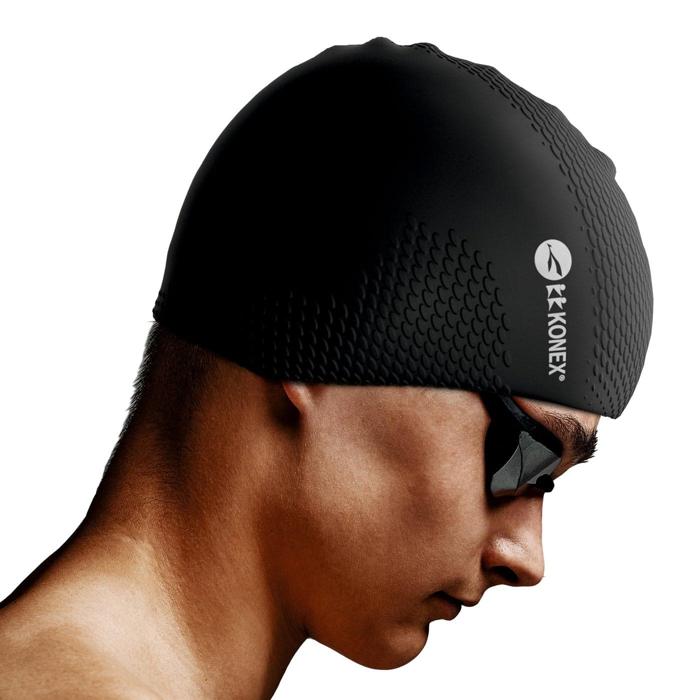 Bubble Designed Waterproof Silicone Premium Swimming Cap for Men & Women | Stretchable & Quick-Dry | Prevents Hair Pull & Chemical Damage | Ideal for Children & Adults (Black)