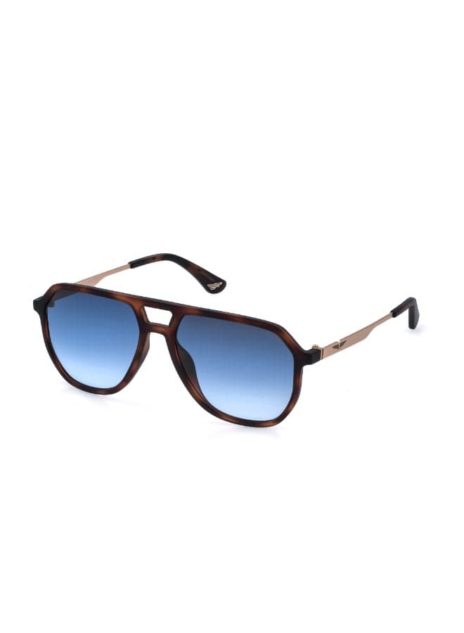 Police Aviator Full-Rim Sunglasses ORIGINS LITE 35 SPLQ81 Matt havana Frame, blue gradient blue Lenses