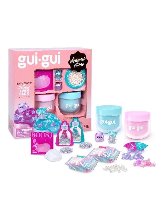Gui-gui Shimmer Slime Deluxe Twin Pack, Assorted 1 Piece (Style & Color May Vary) | Collectible Slime | Creative Fun Ideas | Develops Sensory Skills | Entertaining Toy | Stress Relief Toys for Kids