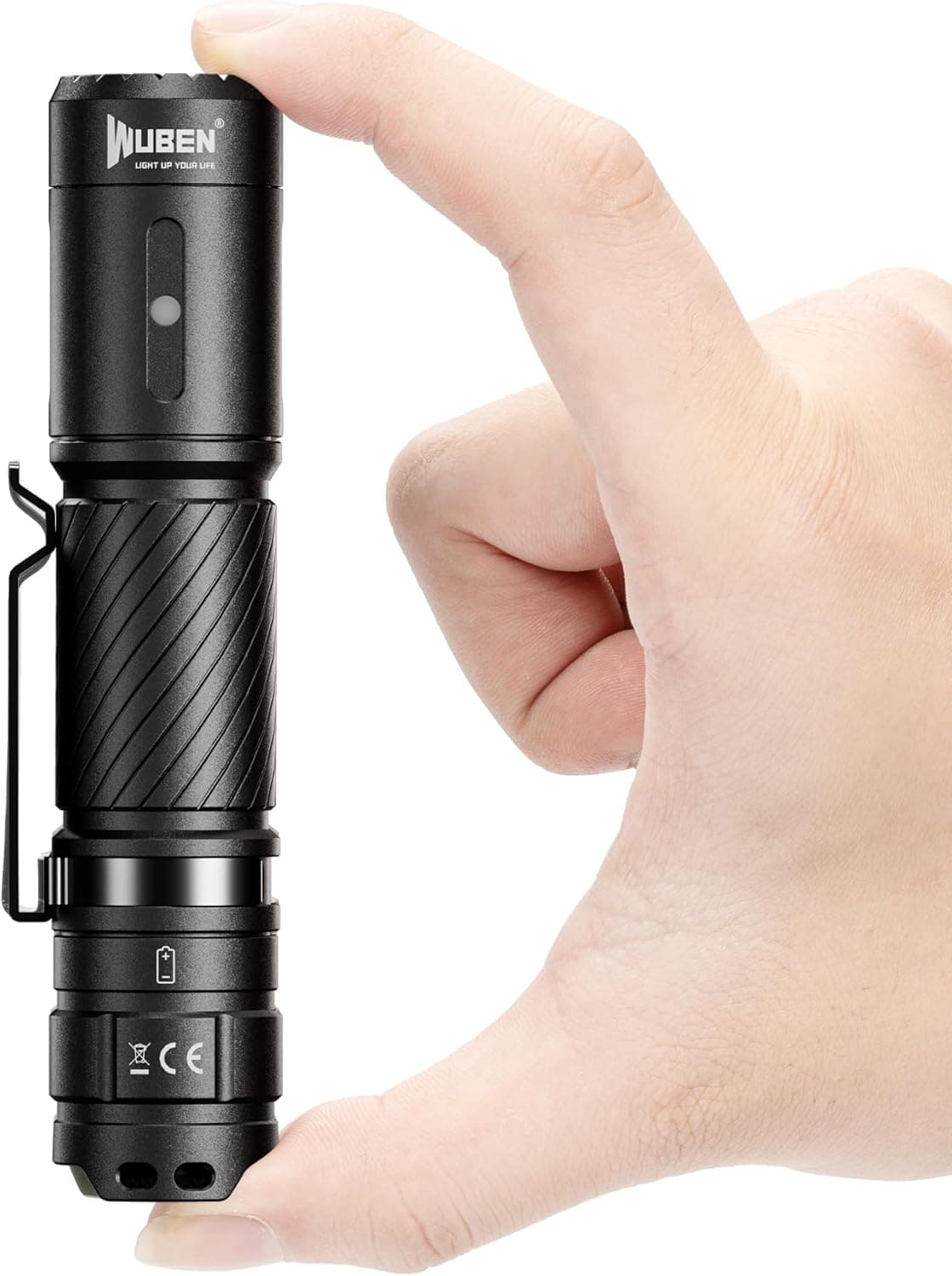 WUBEN C3 Rechargeable Torch Light 1200 Lumens – LED Flashlight with 6 Modes, Type-C Charging, IP68 Waterproof EDC Torch for Camping, Outdoor & Emergency Use, Black