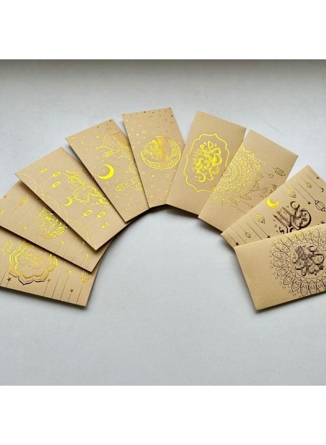 Kraft Paper Gold Foil Red Envelopes New Year'S Greeting Envelopes Party Supplies - 9Pcs