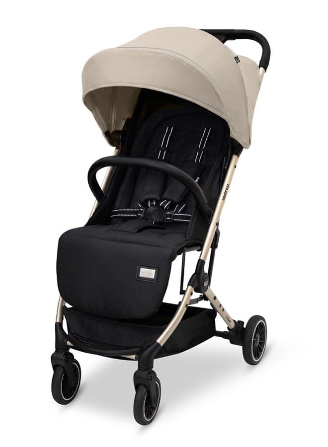 Neobreez LITEX Lightweight Cabin Size Travel Baby Toddler Stroller|Trolley Handle Pushchair,Waterproof UPF 50+Canopy,Gold Frame,0-3yrs,15kg,3yrs Warranty-Beige