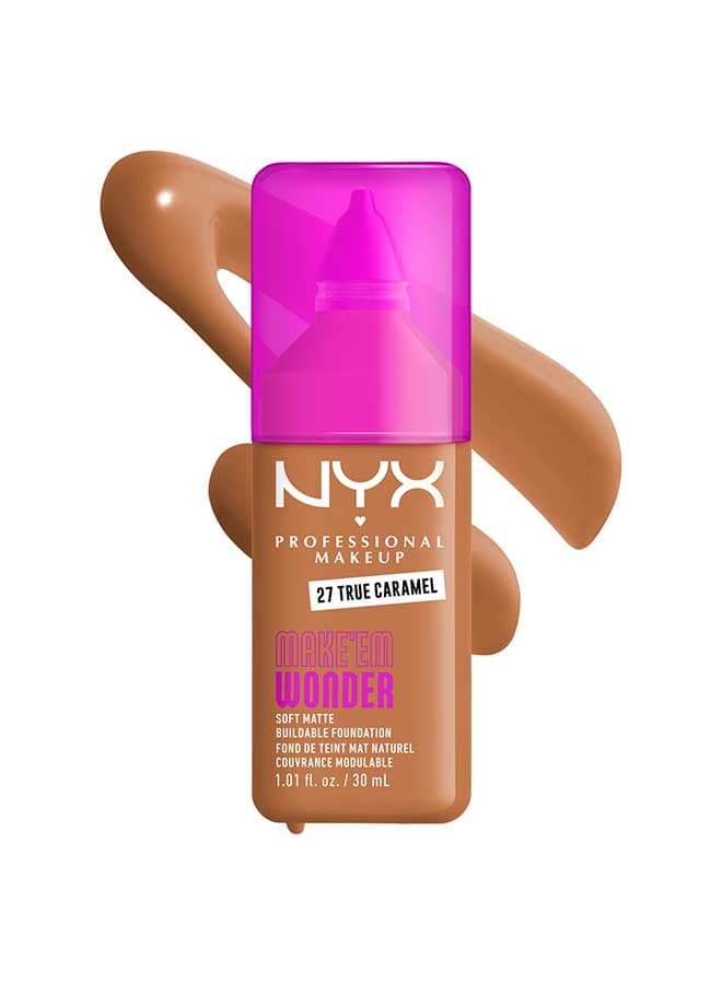 Make 'EM Wonder, 24H Soft Matte Foundation, Undetectable Finish, True Caramel
