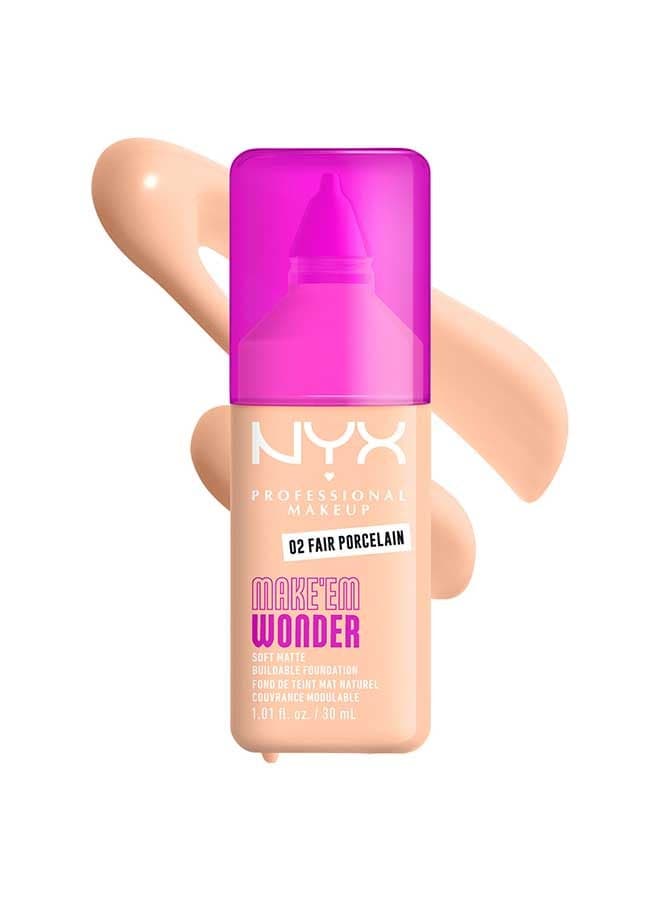 Make 'EM Wonder, 24H Soft Matte Foundation, Undetectable Finish, Fair Porcelain