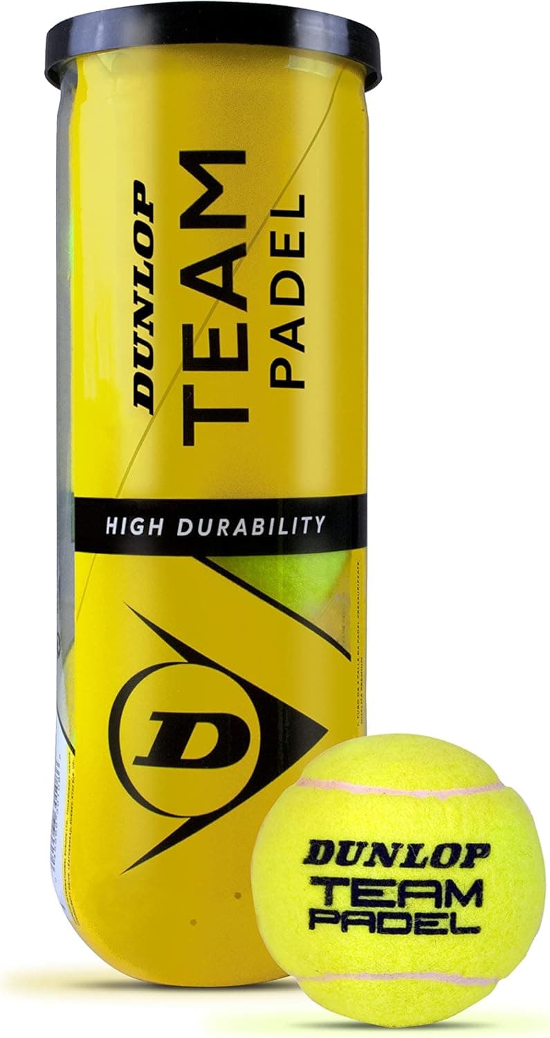 Dunlop Padel Team Balls Tube – High-Performance Pressurized Padel Balls - 3 Balls