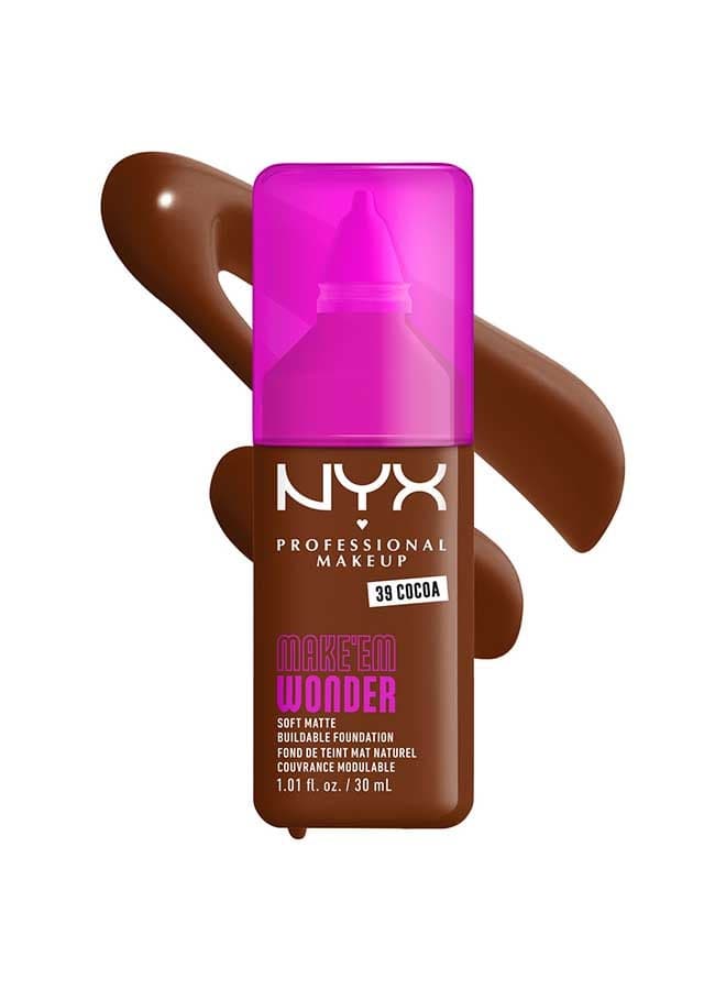 Make 'EM Wonder, 24H Soft Matte Foundation, Undetectable Finish, Cocoa