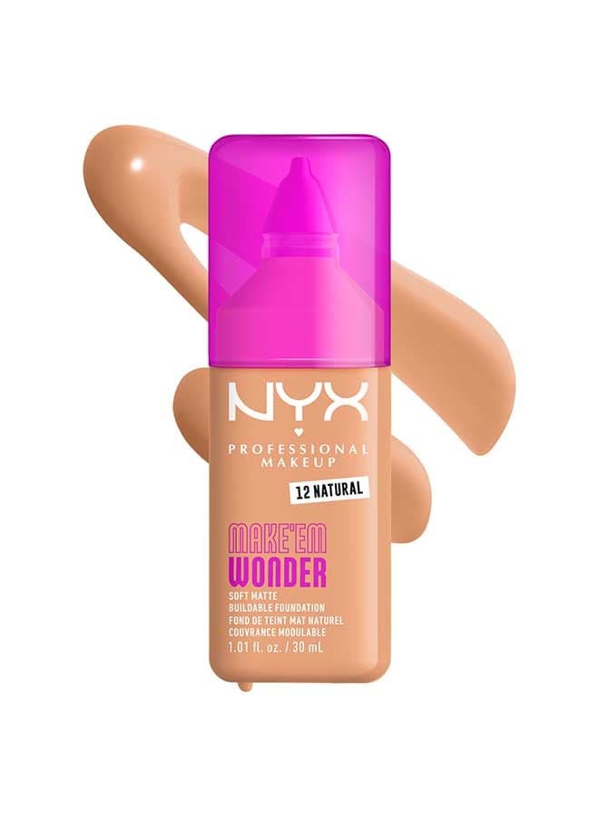 Make 'EM Wonder, 24H Soft Matte Foundation, Undetectable Finish, Natural