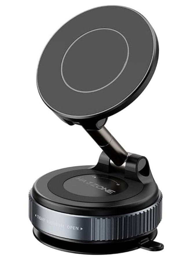 Magnetic Car Phone Holder, 360° Rotatable and Foldable, with Vacuum Suction Cup and Magnetic Ring, Mini Car Phone Mount with Magnetic Ring, for Car/Desk/Mirror and Other Smooth Surface