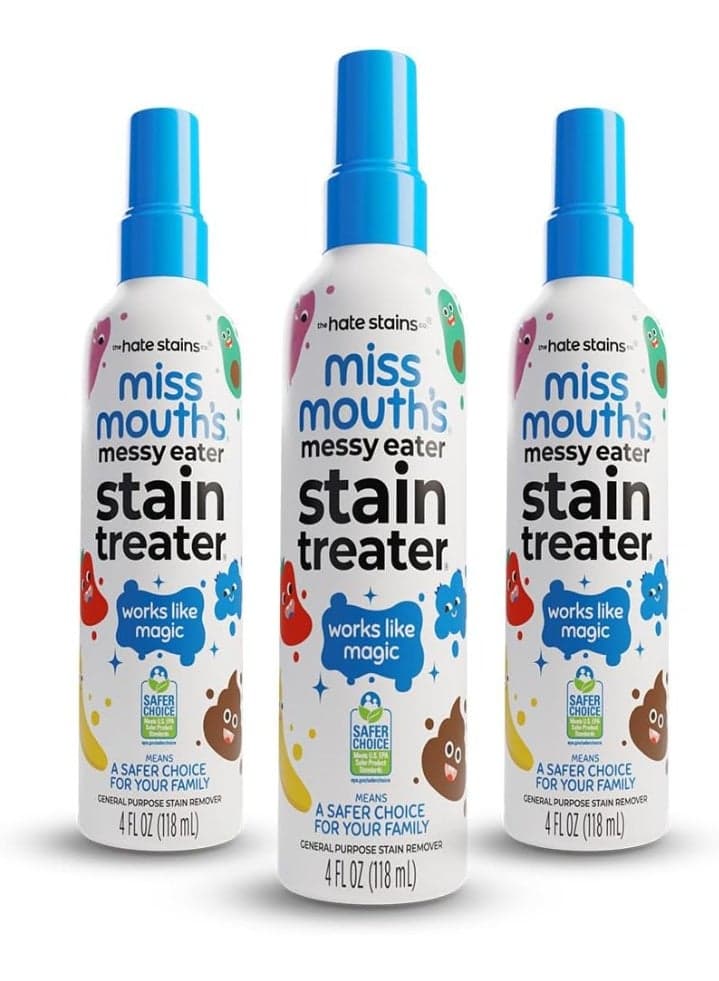 Miss Mouth's Messy Eater Stain Treater Spray - 4oz 3 Pack Stain Remover - Newborn & Baby Essentials - No Dry Cleaning Food, Grease, Coffee Off Laundry, Underwear, Fabric