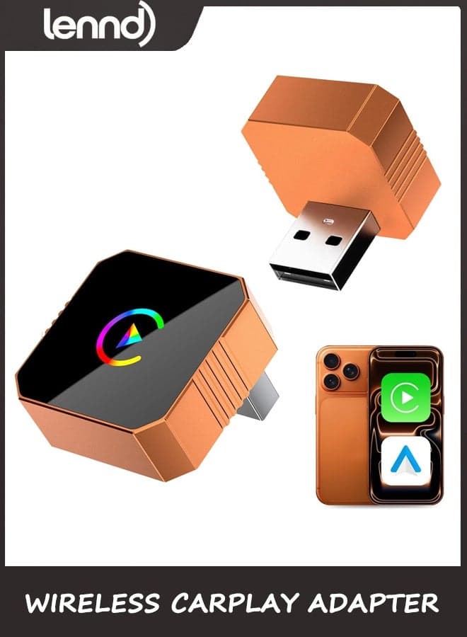 2026 Mini Wireless CarPlay Adapter Upgrade Wired to Wireless for CarPlay & Android Auto Plug and Play Fast Auto-Reconnect Stable Control Zero Delay Car Play for iPhone iOS 10+ Android 11+