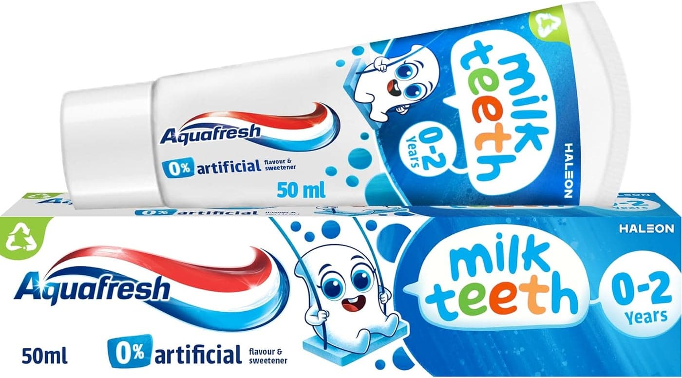 Aquafresh Milk Teeth Baby Toothpaste 0-2 Years, Gentle Care for Milk Teeth, 50ml