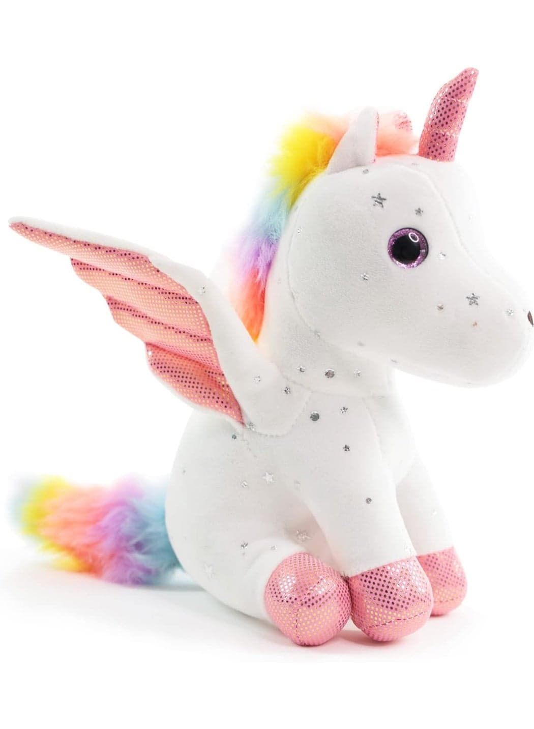 8" Unicorn Stuffed Animal - Cute Plush Toy Gift for 3-8 Years Old Girls, Soft Birthday Present for Baby, Toddler, Kids, Decor (White)
