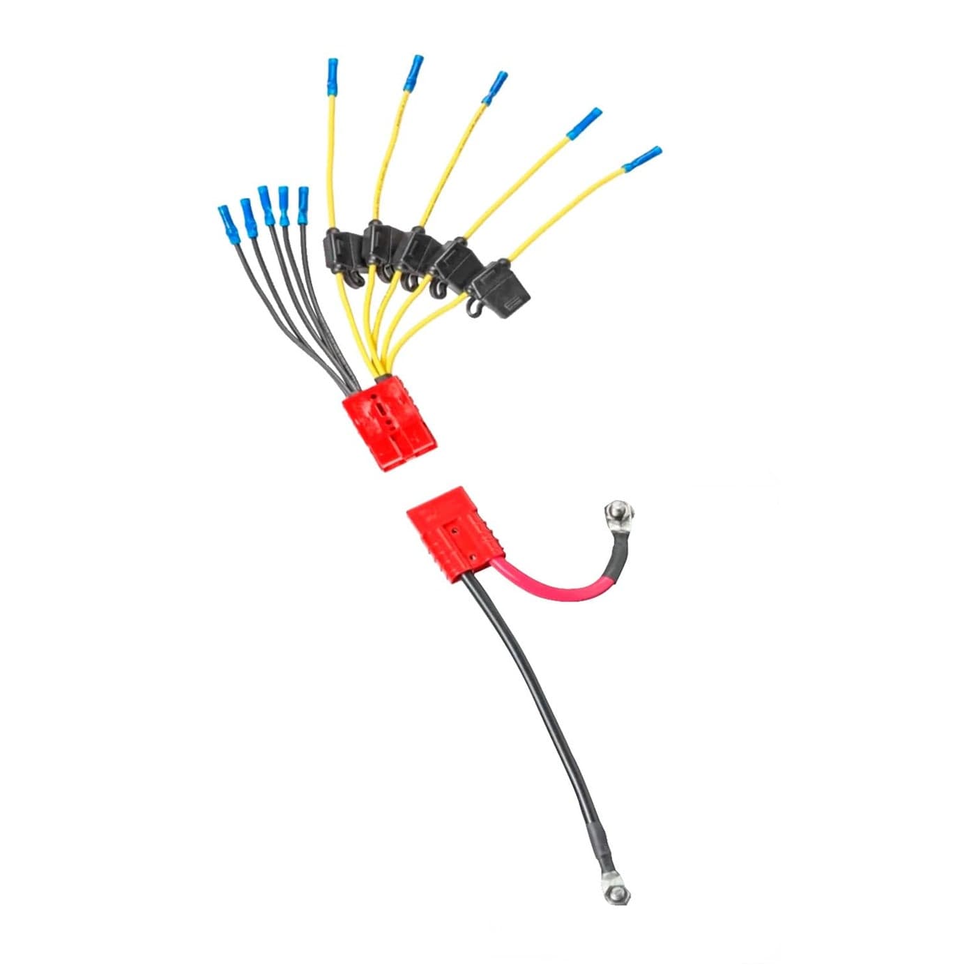 Connect-Ease 12V Battery Connector Kit CE12VB5FK | Easy 5-Lead Fused System for Any Marine Electronics | Power Depth Finders, GPS Units, Pumps & More | Marine-Grade UL1426 Wire | Battery NOT Included