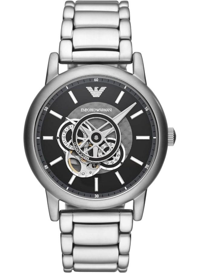 Men Automatic Silver Stainless Steel Watch