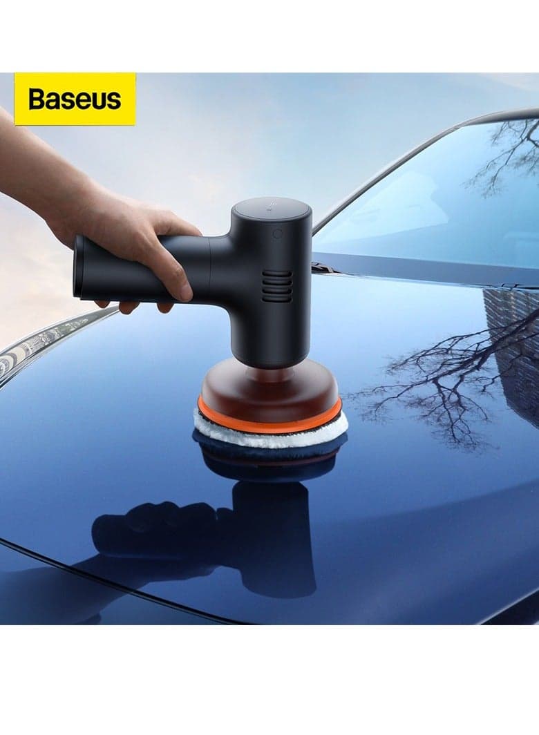 Rechargeable Car Polisher – Mini Cordless Electric Car Polisher, Compact Lightweight Car Buffing and Polishing Tool, 4000mAh Battery, 300 RPM High-Speed Car Waxing Polisher for Car Detailing, Scratch Removal, Paint Finishing – Black