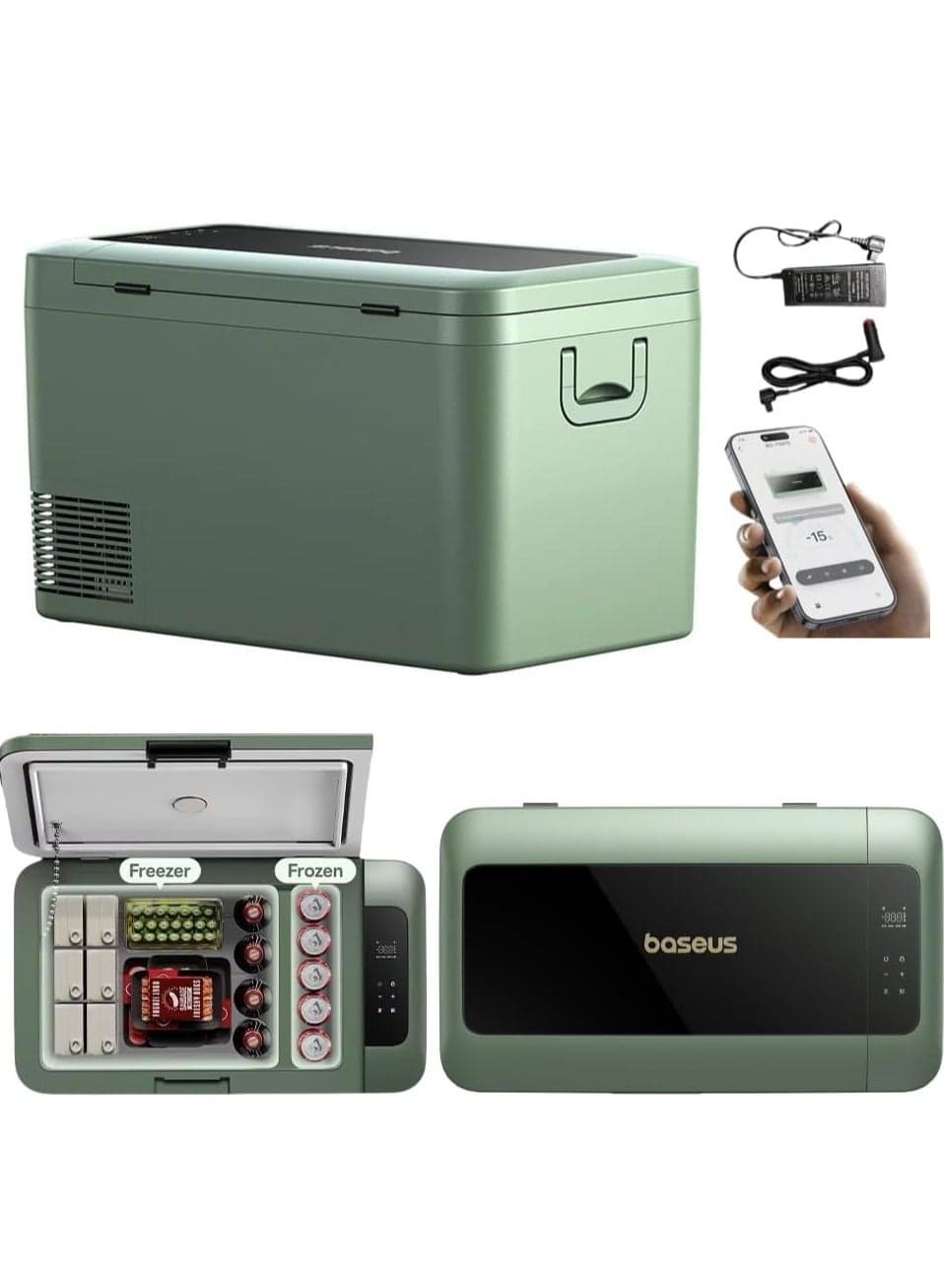 26.1L Portable Car Fridge Freezer with Powerful Compressor – 12/24V Dual Voltage, 70W Energy-Saving Cooling – Quick App Temperature Control to -20°C – Shock-Resistant Design with LED Lighting – Ideal for Teslas, Camping, RVs, Dorms, Outdoor Travel, Road Trips, and Everyday Use