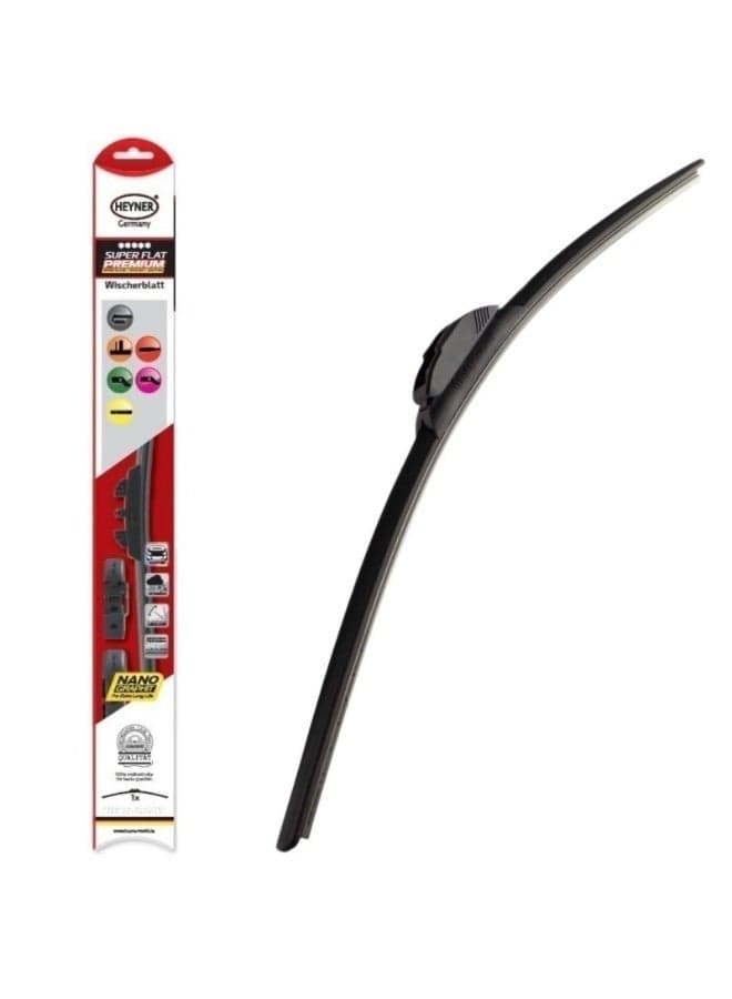 HEYNER® Super Flat Premium Wiper Blade 28" (700mm) – Universal Fit, Aerodynamic Spoiler, Silent & Durable Nano-Coated Rubber