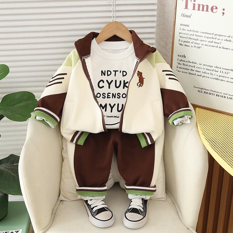 Boys' Suit Children'S Dress Handsome Children'S Dress Male Baby Western Style Casual Three-Piece Set