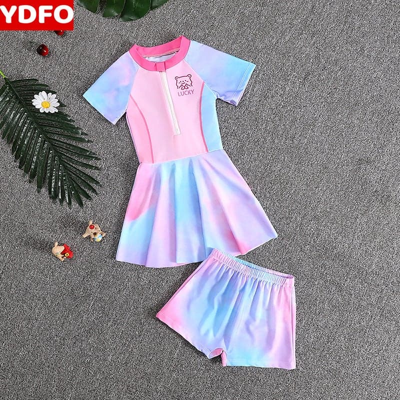 Children'S Swimwear Little Girl'S Style Split Girl'S Professional Sun Protection Cartoon Spring Swimsuit